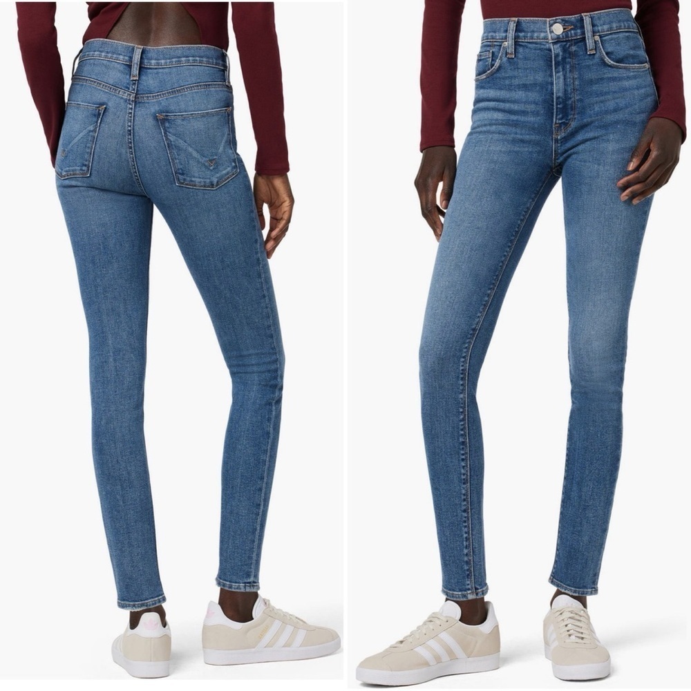 Hudson Jeans High-Rise Barbara Super Skinny Distressed Jeans - Light Wash